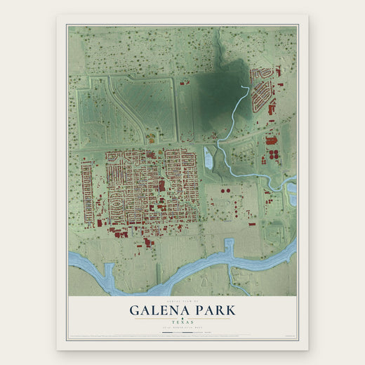Galena Park, Texas map print, the full design