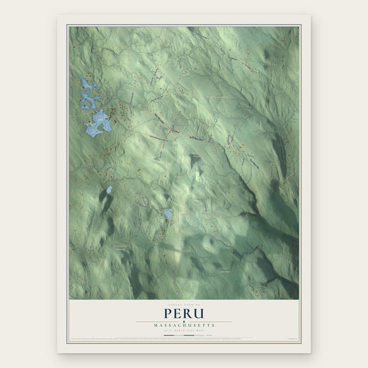 Peru, Massachusetts map print, the full design