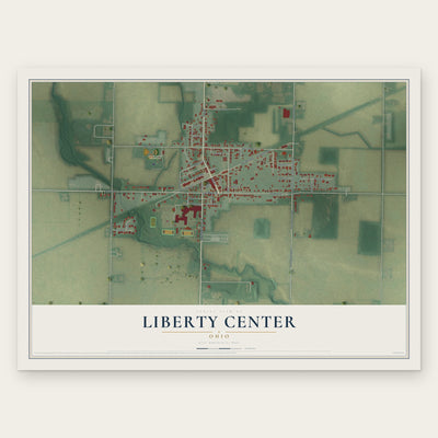 Liberty Center, Ohio map print, the full design