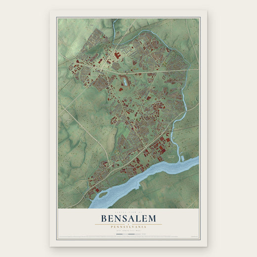 Bensalem, Pennsylvania map print, the full design