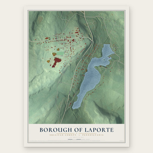 Borough of Laporte, Sullivan County, Pennsylvania map print, the full design