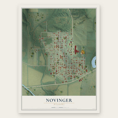 Novinger, Missouri map print, the full design