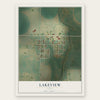 Lakeview, Texas map print, the full design