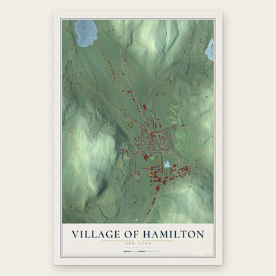 Village of Hamilton, New York map print, the full design