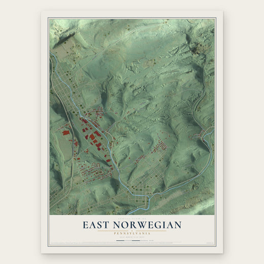 East Norwegian, Pennsylvania map print, the full design