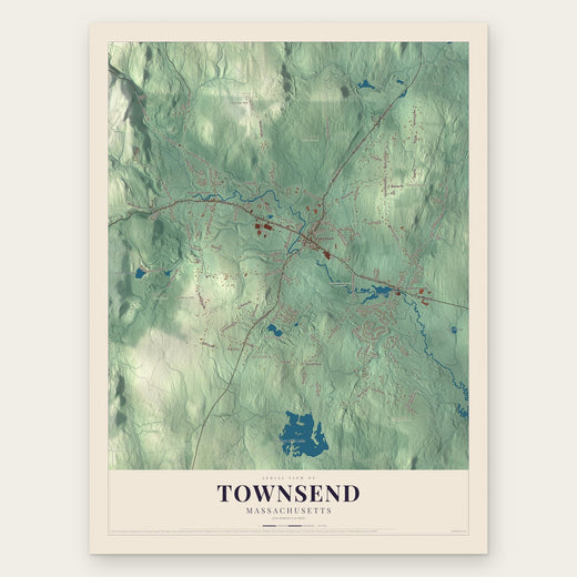 Townsend, Massachusetts map print, the full design