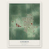 Colman, South Dakota map print, the full design