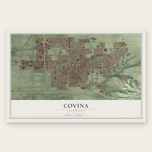 Covina, California map print, the full design