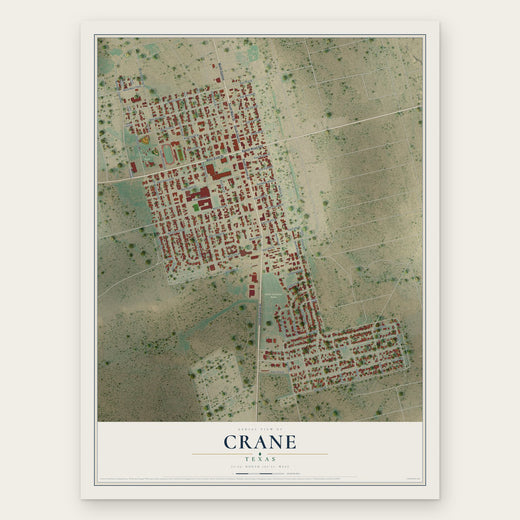 Crane, Texas map print, the full design