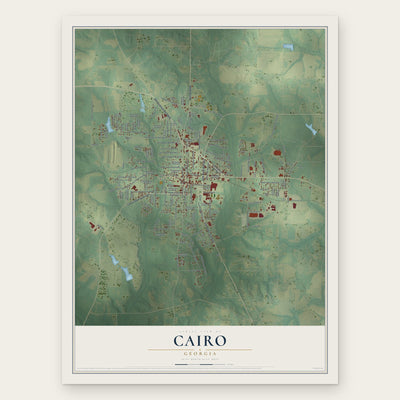 Cairo, Georgia map print, the full design