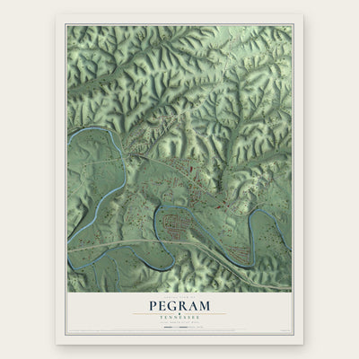 Pegram, Tennessee map print, the full design