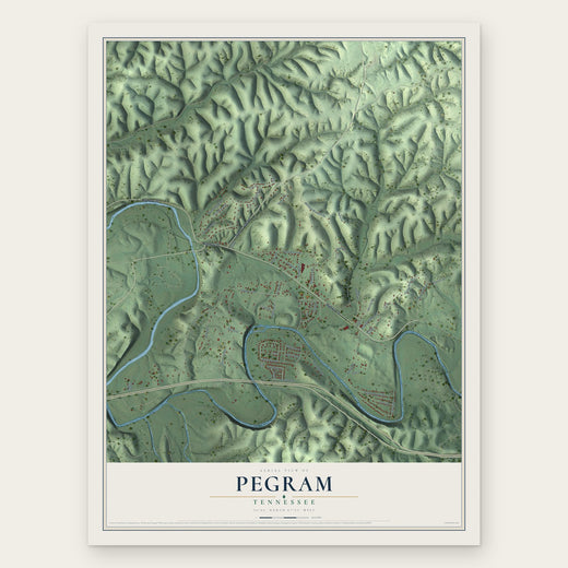 Pegram, Tennessee map print, the full design