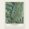 Waterbury, Vermont map print, the full design