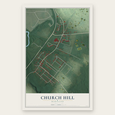 Church Hill, Maryland map print, the full design