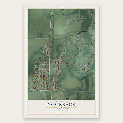 Nooksack, Washington map print, the full design