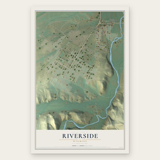 Riverside, Wyoming map print, the full design