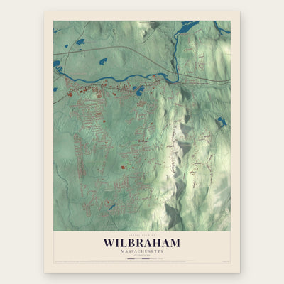 Wilbraham, Massachusetts map print, the full design