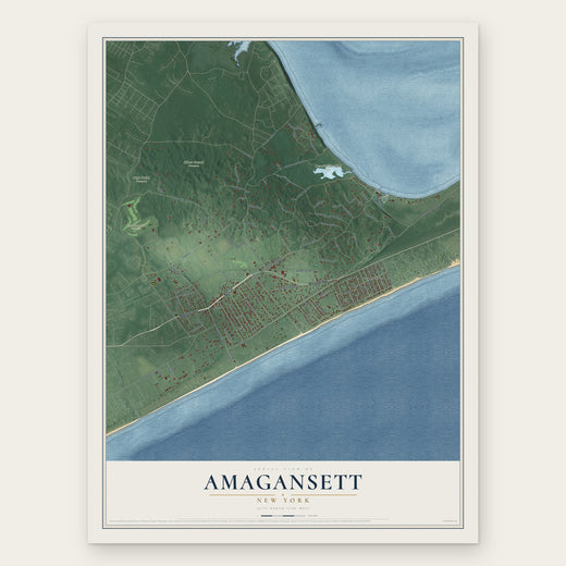 Amagansett, New York map print, the full design