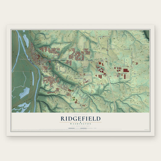 Ridgefield, Washington map print, the full design