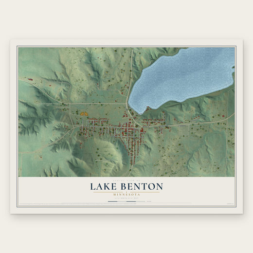 Lake Benton, Minnesota map print, the full design