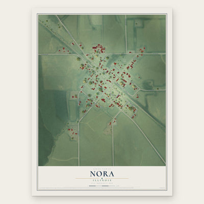 Nora, Illinois map print, the full design