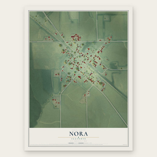 Nora, Illinois map print, the full design