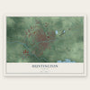 Huntington, Indiana map print, the full design