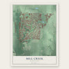 Mill Creek, Washington map print, the full design