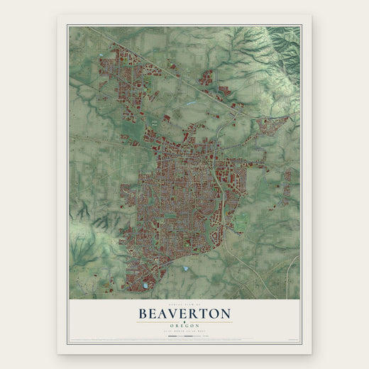 Beaverton, Oregon map print, the full design