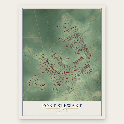 Fort Stewart, Georgia map print, the full design