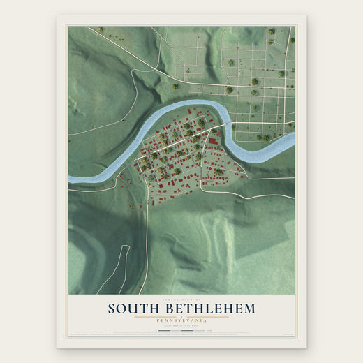 South Bethlehem, Pennsylvania map print, the full design