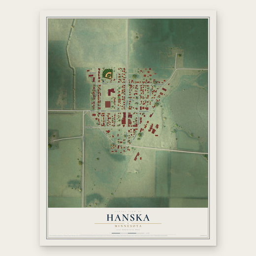 Hanska, Minnesota map print, the full design