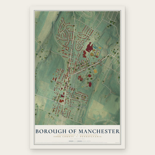 Borough of Manchester, York County, Pennsylvania map print, the full design