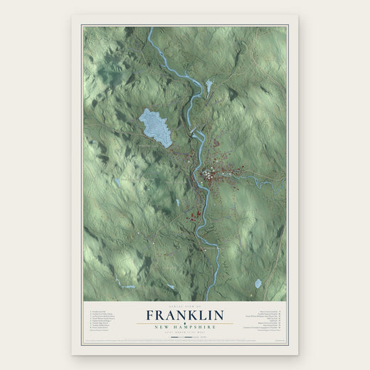Franklin, New Hampshire map print, the full design