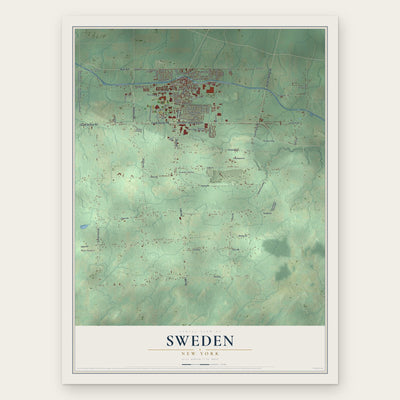 Sweden, New York map print, the full design