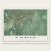 Ironwood, Michigan map print, the full design