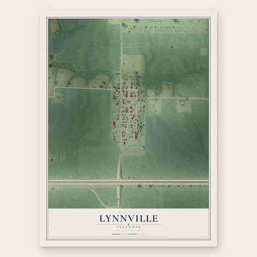 Lynnville, Illinois map print, the full design