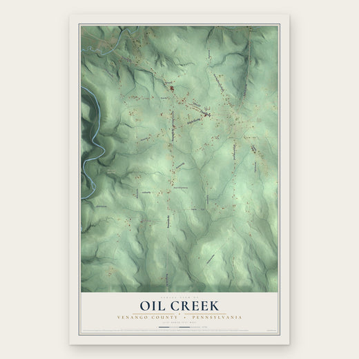 Oil Creek, Venango County, Pennsylvania map print, the full design