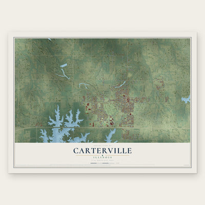 Carterville, Illinois map print, the full design