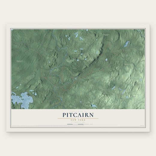 Pitcairn, New York map print, the full design