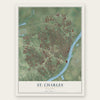 St. Charles, Missouri map print, the full design