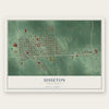 Sisseton, South Dakota map print, the full design