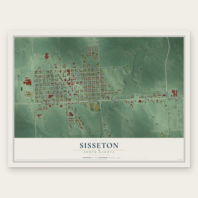 Sisseton, South Dakota map print, the full design