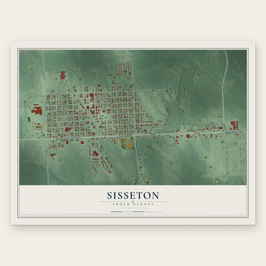 Sisseton, South Dakota map print, the full design