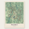 Billerica, Massachusetts map print, the full design
