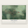 New Point, Indiana map print, the full design