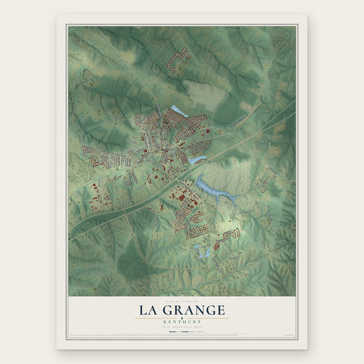 La Grange, Kentucky map print, the full design