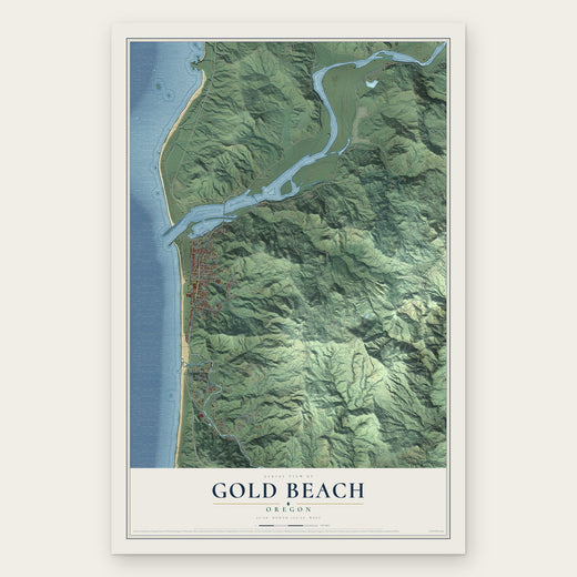 Gold Beach, Oregon map print, the full design