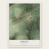 Jewett, Illinois map print, the full design