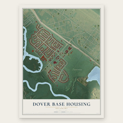 Dover Base Housing, Delaware map print, the full design